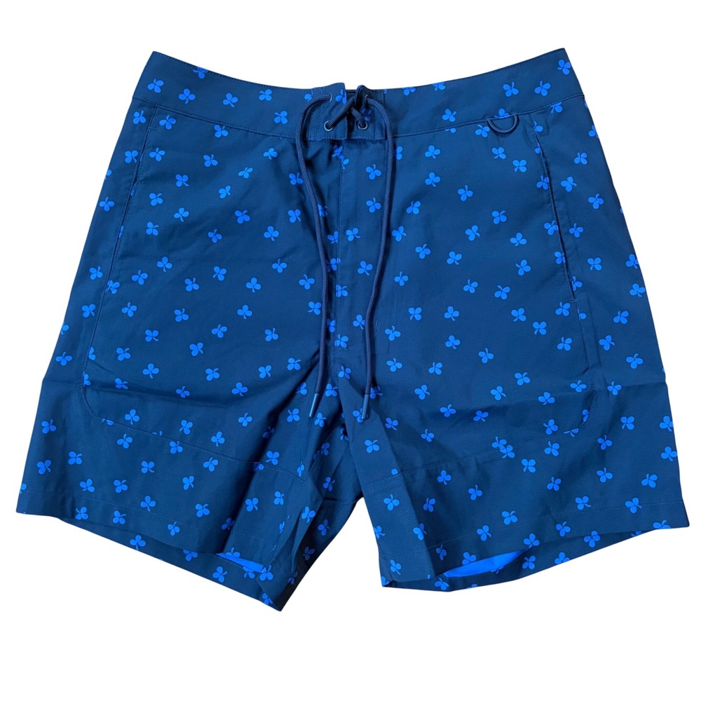 NWT‎ Outdoor Voices SolarCool 6" Men's Board Shorts Navy Clover Swim Size Small